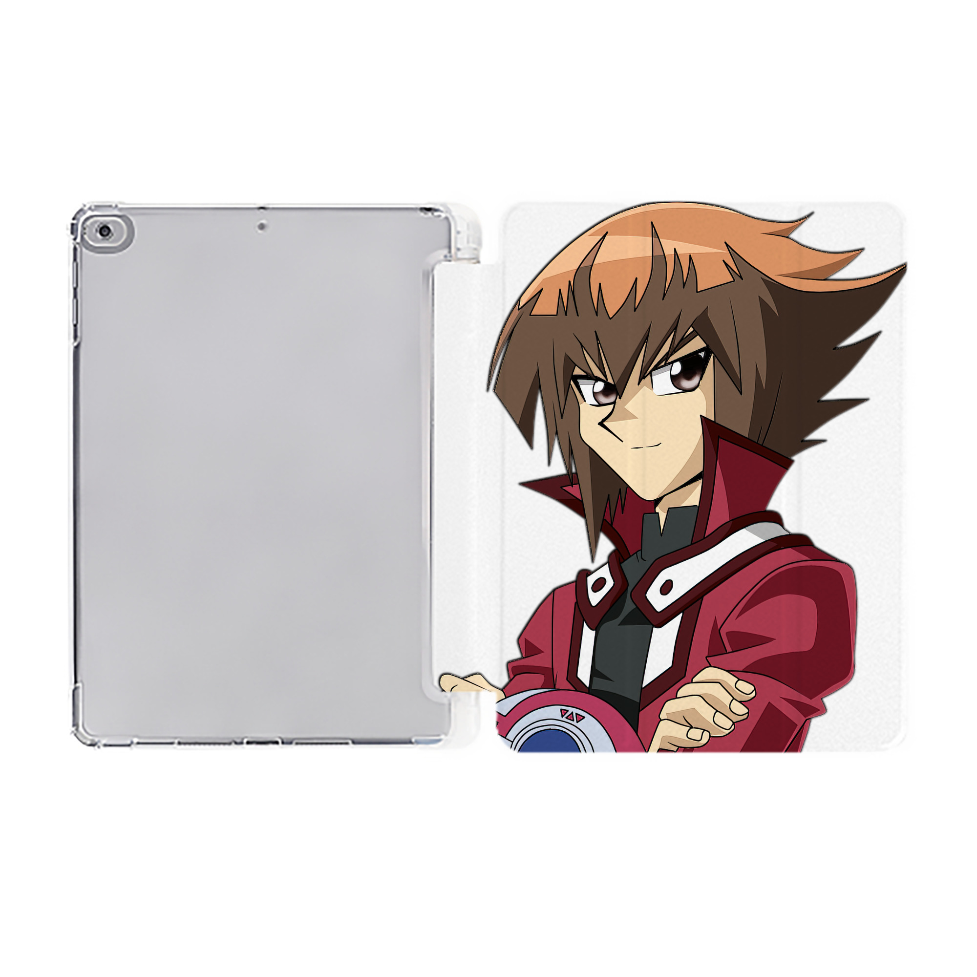 （画像用） 遊☆戯☆王 Yu-Gi-Oh! IPad ケース ペン収納付き 三つ折りスタンド PUレザー×シリコン 対応機種9.5/10.5/10.9インチ